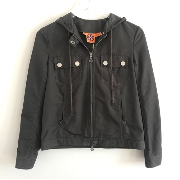 Tory Burch Jackets & Blazers - TORY BURCH Grey utility zip up hood grey jacket 4